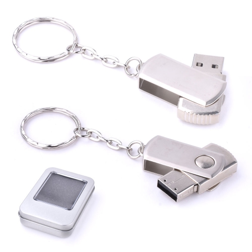 Memorie USB pentru breloc metalic cu capac rotativ de 64 GB