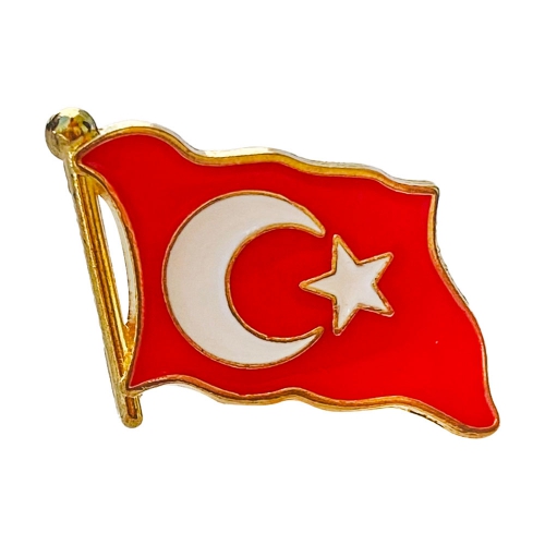 Turkisk flagga emaljerad kragemblem (med n├Ñlar)