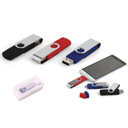 8 GB vridbart lock USB-minne (OTG-aktiverat)