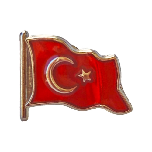 Turkisk flagga emaljerad kragemblem (med n├Ñlar)